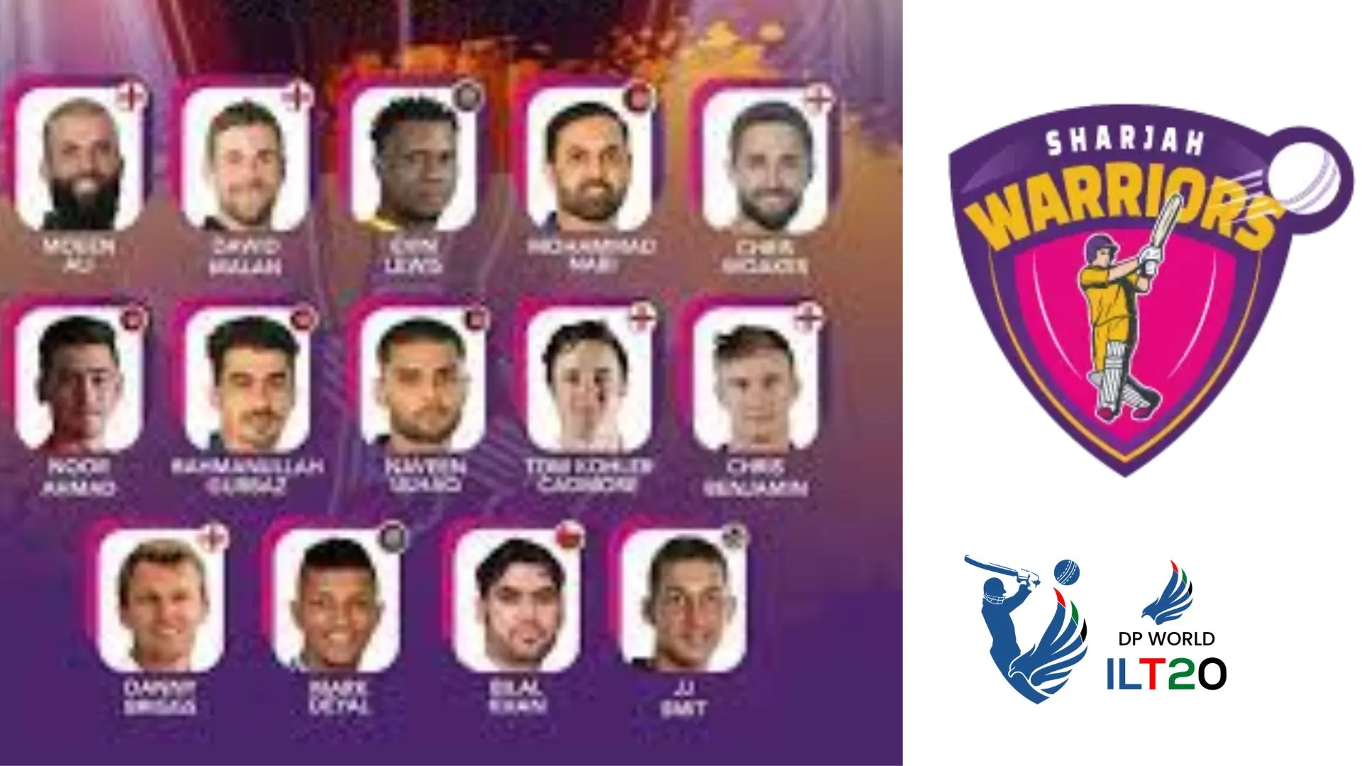 Sharjah Warriors Squad 20252026 For League ILT20 season 4